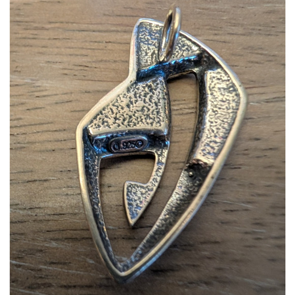 Carolyn Pollack Sterling Silver Turquoise Inlay Pendant 1.5” - Picture 3 of 5